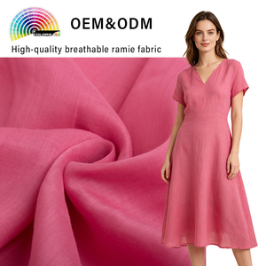Venta al por mayor de fábrica: Tela 100% Ramio Transpirable, Ecológica, Antiestática y Ligera para Vestidos, Camisas y Faldas de Verano, 58G - Product Image 1