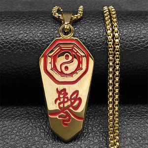 Nuevo Collar Talismán de Acero Inoxidable con Colgante <span class=keywords><strong>Bagua</strong></span> de Cinco Tiempos, Amuleto de Protección y Transporte, Joyería - Product Image 1