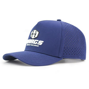 HS41 с логотипом на заказ, 5 панелей, лазерная резка, перфорированная спортивная шапка Gorras, Мужская водостойкая бейсболка - Product Image 2