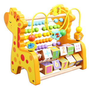 Support de construction en blocs de bois perlés, <span class=keywords><strong>jouet</strong></span> éducatif pour l'éveil et l'apprentissage précoce des garçons et des filles de <span class=keywords><strong>1</strong></span> <span class=keywords><strong>an</strong></span> - Product Image 3