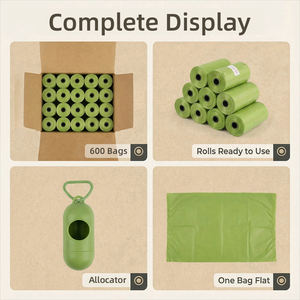 Sacs à déjections pour animaux de compagnie biodégradables, imperméables, non parfumés, avec distributeur, rouleaux de sacs à déjections pour chiens extra-larges et résistants pour les promenades quotidiennes et le nettoyage - Product Image 2