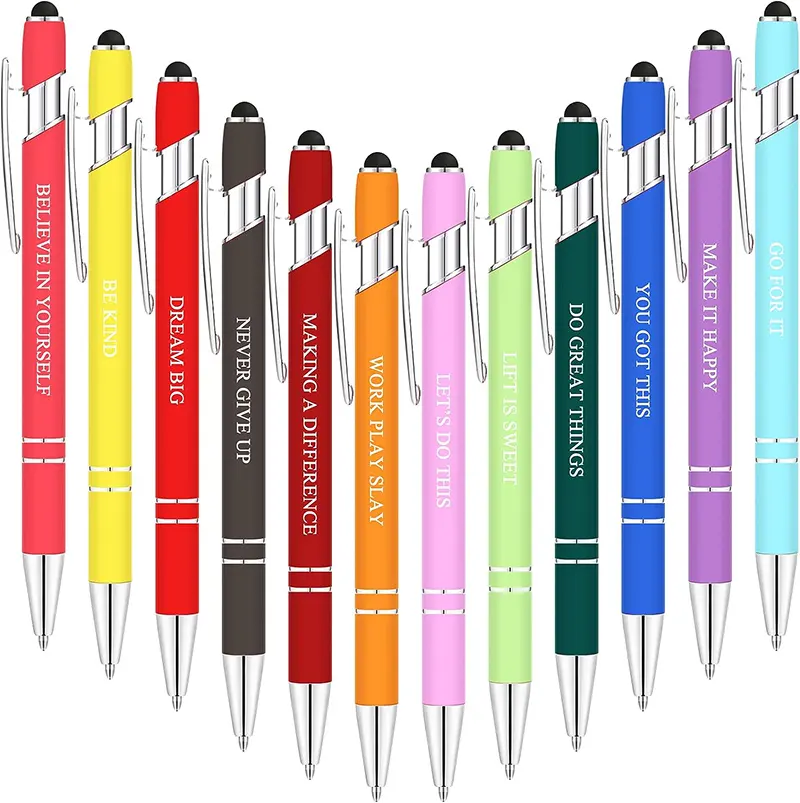 Zachte Touchscreen Pen Nieuwe Multifunctionele 2 In 1 Bal Stylus Soft Touch Screen Pen Logo Gegraveerd Gelaserde Metalen Stylus Pen