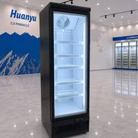 Congélateur vitrine verticale à porte vitrée, mécanique, pour sections surgelées de minimarchés, -22°C, étagères réglables, usage commercial