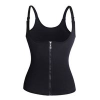Gilet sculptant amincissant brûle-graisse avec bretelles réglables, crochets avant et fermeture éclair – Corset de maintien de la taille