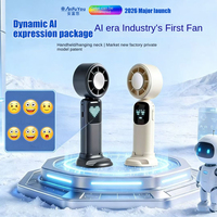 Ventilateur portable mini Anfuyou à moteur sans balais, affichage numérique, expression IA, 4000 mAh, avec fonction de compression froide, en promotion