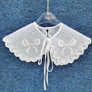 Nuevo diseño al por mayor <span class=keywords><strong>Organza</strong></span> bordado Diseño Camiseta cuello ahueca hacia fuera la flor atar hasta el cuello <span class=keywords><strong>de</strong></span> encaje - Product Image 2
