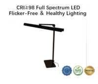 Lampe de bureau LED réglable, pliable, en métal, design anti-éblouissement, commande tactile, écologique, protection des yeux, 95 CRI, AC, à intensité variable, chambre à coucher