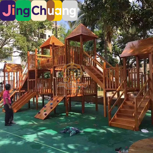 Tobogán de Madera Pequeño con Columpio Combinado, Instalaciones de Entretenimiento <span class=keywords><strong>Infantil</strong></span> de Madera para Jardín de Infancia, Tobogán de Madera para Parque - Product Image 1