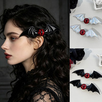 Pince à cheveux 3D Ailes de chauve-souris Œil du Diable, Accessoire de cosplay gothique punk, Pince à franges Lolita Super Fée, Épingle à cheveux sombre