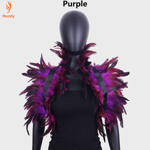 Chales de Encaje con Plumas de Lujo Estilo Punk Gótico para Disfraces de Halloween, Chal, Capa, Collar de Hombro, Cómodo, Color Personalizado - Product Image 6