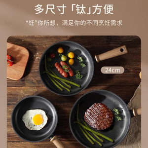 Frying <b>Pan</b> Nonstick Titanium Bottom Double Layer <b>Induction</b> Compatible Home Use With Lid - Product Image 5