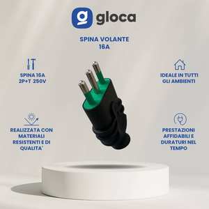 Gloca 5x Prise volante professionnelle 16A 2P+T noire mâle norme italienne 250V - Product Image 2