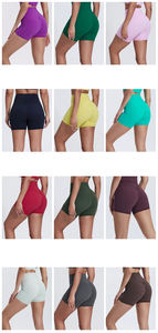 Short <span class=keywords><strong>de</strong></span> fitness taille haute pour femme Nude Peach Hip-Lifting Tight Fit Solid Pattern Outdoor Running Custom Logo Wholesale - Product Image 2