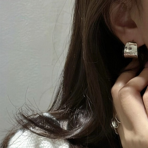 S925 Sterling Silver Wide <b>Cuff</b> <b>Earrings</b> Geometric Design Minimalist Everyday Wear - Product Image 4