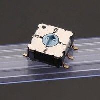 Interruptor Rotatorio Mini SMT de 6 Pines, Selector de Código de 4 Posiciones, Plateado, SPST, Certificado RoHS, 0.5A 50V