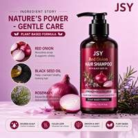 300ml Sampo Bawang Merah Minyak Biji Hitam Penguat Volume Rambut Menutrisi Kulit Kepala Melembutkan Menghaluskan Berbahan Dasar Tumbuhan Private Label OEM ODM