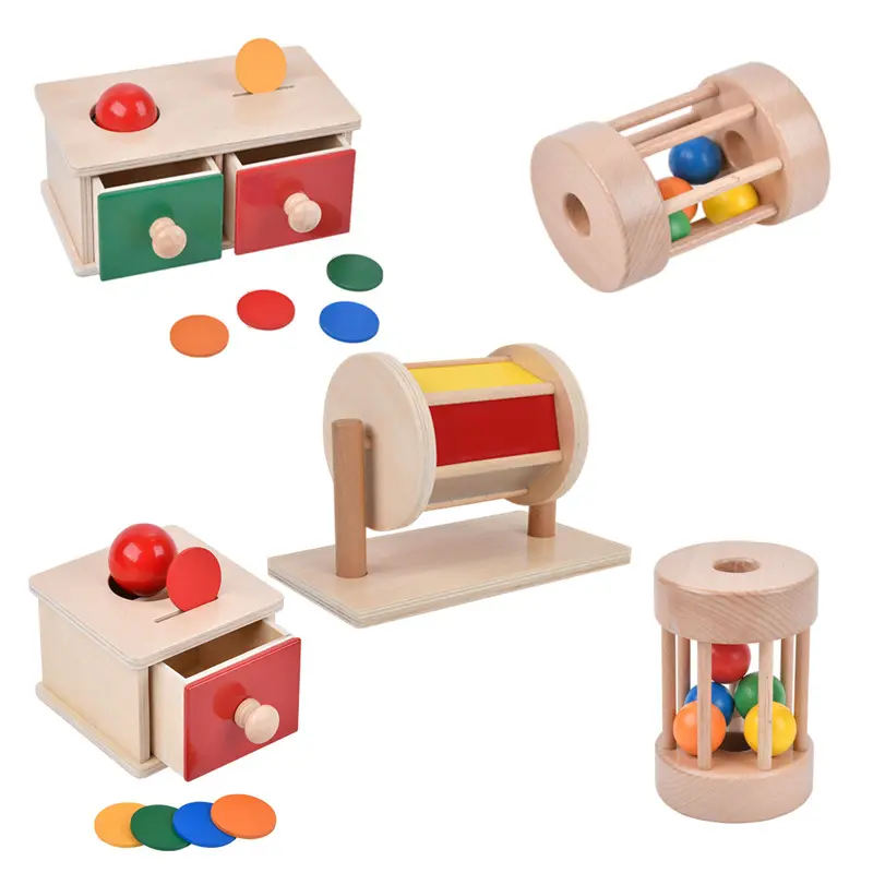 Montessori Kindergarten Early Education Coin Box Drawer Game Teaching Aids Children's Wooden Educational Toys