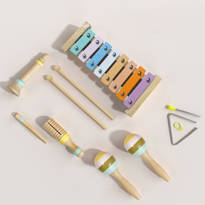 Wholesale Wooden Percussion <b>Instrument</b> Set With Xylophone Maraca Piccolo Flute Sound Tube For Kids <b>Music</b> Education And Play - Product Image 5