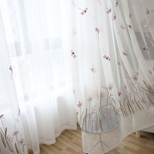 Tende in Tulle per Cameretta Bambini, Voile Bianco con Libellule e <span class=keywords><strong>Farfalle</strong></span> 3D, <span class=keywords><strong>Tenda</strong></span> Ricamata Stile Principessa - Product Image 3