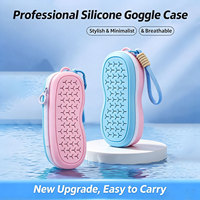 Boîte de rangement respirante avec fermeture éclair, étanche, résistante aux chutes, étui de protection portable pour lunettes, étui en silicone pour lunettes de natation