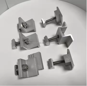Adjustable Solar Mounting System for Flat Roof Installation with Steel Rail Mid and End <b>Clamps</b> and <b>C</b>-Channel - Product Image 6