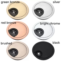 Caja de pasacables para escritorio de oficina, de aleación de zinc y plástico, 60mm 80mm, multicolor, cubierta de orificio para gestión de cables, para accesorios de cableado