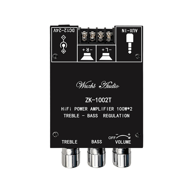 WUZHI AUDIO ZK-1002T Upgrade APP Model 100W * 2 Treble Bass Sound Module BT 5.0 Speaker Amplifier Board Module Subwoofer