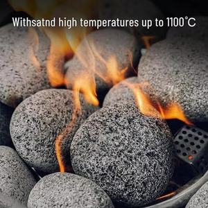 Atacado Fire <span class=keywords><strong>Rock</strong></span> 2-3 ''Sauna Pedra Preta Lava Pedras Seixos Pedra Fogo De Vidro Ao Ar Livre Fire Pit Jardim Paisagismo Rochas - Product Image 4