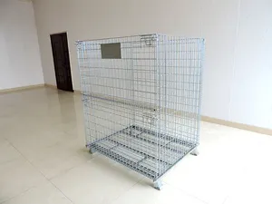 More Firmer Platform Stable Structure Stacking Stillage Storage Cage Transport Box Basket Metal Steel Mesh Wire Pallet Container