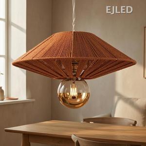 Luminaire suspendu en corde de chanvre, <span class=keywords><strong>lustre</strong></span> moderne nordique <span class=keywords><strong>pour</strong></span> salon, chambre, café, restaurant, modèle RP0421 - Product Image 6