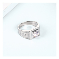 Anello in acciaio inox da uomo stile Vintage placcato oro verde grande pietra taglio ovale rodiato placcato per matrimoni società segreta a piombo