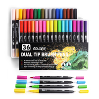 En Stock 12/24/36/48/60/72/100/120 couleurs ensemble dessin lettrage calligraphie Fineliner double conseils aquarelle pinceau stylo Art marqueur