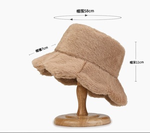 Cappello da pescatore dolce con volant morbido cappello da pescatore invernale con foglia di loto in peluche cappello da pescatore soffice da donna per ragazze - Product Image 5