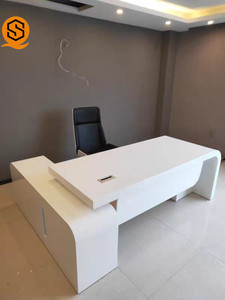 Moderno blanco ejecutivo CEO Oficina escritorio gerente L forma estación de trabajo escritorio Mesa escritorios de oficina - Product Image 3