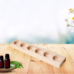 Yukmin, organizador de almacenamiento de exhibición de aceite esencial de madera, estante de madera de <span class=keywords><strong>pino</strong></span> con capacidad para 6 botellas de aromaterapia, estante de regalo Ideal - Product Image 4