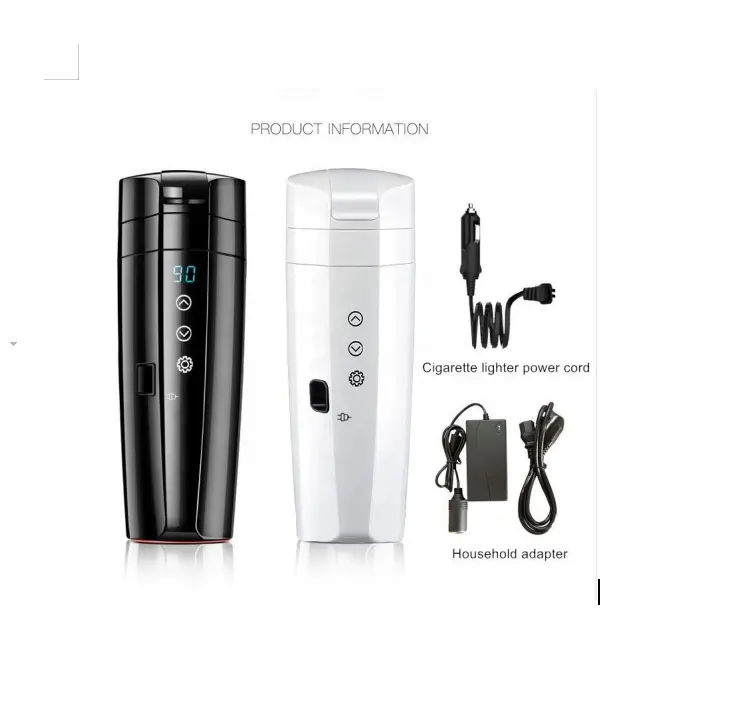 Top Selling Products Electric Smart Mug 12V Car Electric Kettle Heated Mug Coffee Cup With Charger Water Heater Mug