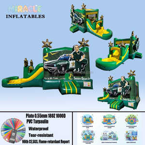 Castillo Inflable de PVC con Tobogán, Temática de Coche de Policía, Personalizado con Impresión de Agencia de Seguridad, para Niños - Product Image 2