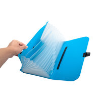 Organisateur de fichiers en accordéon, couvercle extensible Portable A4, pressage à chaud, multicolore, 13 poches