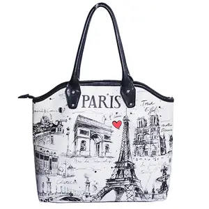 Fashion Casual Shopping Beach Daily Hand Bag France Market Fashion Travel Souvenir Paris Tote Bag