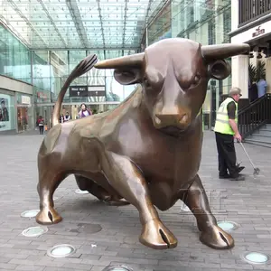 Outdoor garten messing kuh und kalb statue bronze junge bull skulptur