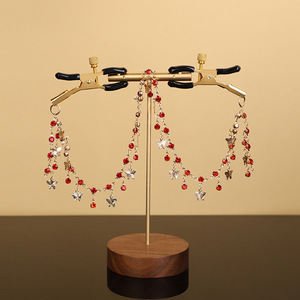 Pinces à tétons papillon en diamant avec chaîne en métal, en alliage de zinc, jouets sexuels pour adultes, BDSM, chaîne de corps pour femme, pour boîte de nuit - Product Image 3