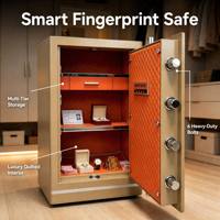 Caja Fuerte de Acero Laminado en Frío Personalizada con Huella Dactilar para Oficina, Hogar, Villa, Tienda, Gabinete de Seguridad Inteligente con Contraseña Electrónica Antirrobo