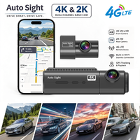Caméra de tableau de bord double objectif 4K Auto Sight en gros avec surveillance avant/arrière, protection de stationnement, WiFi, GPS, vision nocturne et enregistrement en boucle 12-24V