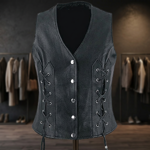 GLOBAL LEATHER Gilet en cuir pour homme, respirant, écologique, imperméable, coupe-vent, fermeture éclair, vêtement décontracté pour moto, OEM - Product Image 3
