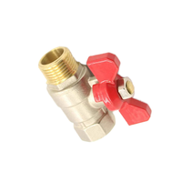 Robinet à bille en laiton sur mesure pour la plomberie domestique, poignée papillon nickelée, robinet à bille en laiton verrouillable pour l'alimentation en eau