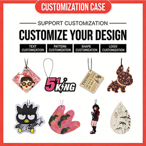 Pendentif <span class=keywords><strong>d</strong></span>ésodorisant pour voiture en papier durable, motif dessin animé, parfum freesia, longue durée, pour intérieur - Product Image 3
