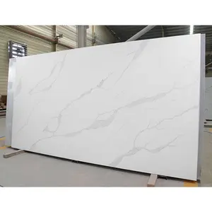 แผ่นควอตซ์ Carrara สีขาวสำหรับตกแต่งห้องครัวและพื้น,แผ่นควอตซ์สีขาว