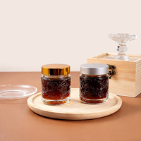 Pot cosmétique vide OEM 120 ml en verre gaufré floral avec couvercle doré pour crème et soins de la peau