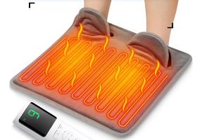 Tapis chauffant électrique lavable pour les pieds 40*40cm avec contrôle de température, prise universelle (US/EU/UK), coussin chauffant pour les pieds en hiver - Product Image 3