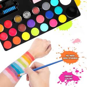 Panwenbo kit per la pittura del viso Non tossico per bambini con 20 colori a base d'acqua, trucco a secco rapido per capelli per pelli sensibili - Product Image 4